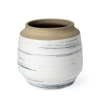 Sonnett White And Blue Ceramic Vase (Short)