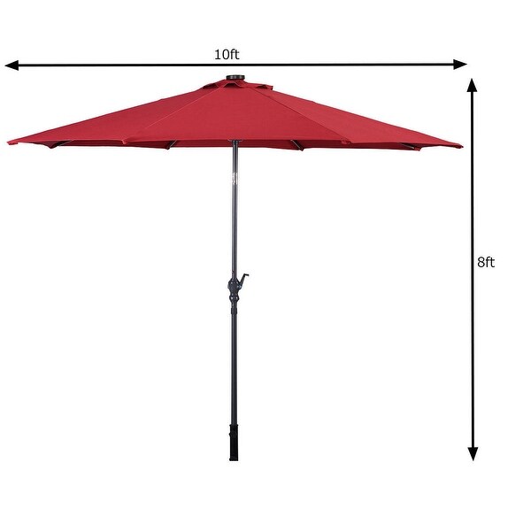 10 ft lighted patio umbrella