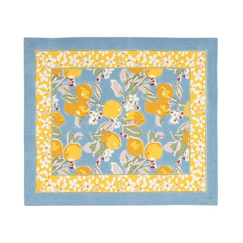 Couleur Nature Citron Mats - Set of 6 - 15" x 18" - 15 x 18 - Blue/Yellow