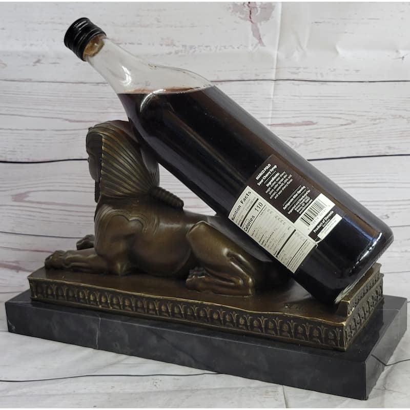Egyptian Sphinx Bronze Sculpture Statue Miniature Replica Handmade Signed Milo 8 Inches X 13 Inches