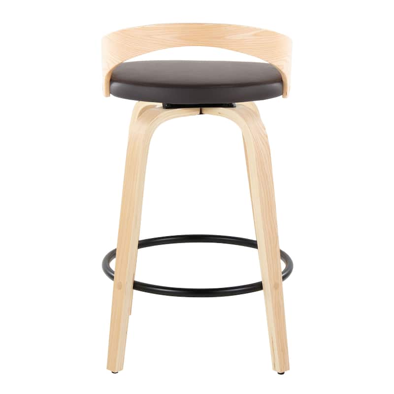 Carson Carrington Stavanger 26" Fixed-Height Counter Stool with Bent Wood Legs & Round Footrest (Set of 2)