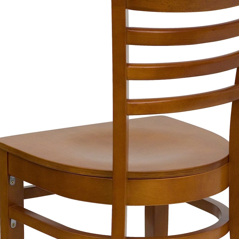 Ladder Back Wooden Restaurant Chair - 17.25"W x 20"D x 33.75"H
