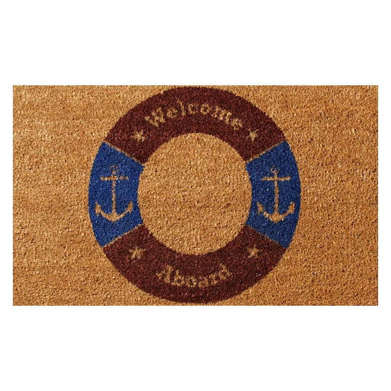 Rubber-Cal "Welcome Aboard" - Nautical Door Mats 15mm X 18" X 30"