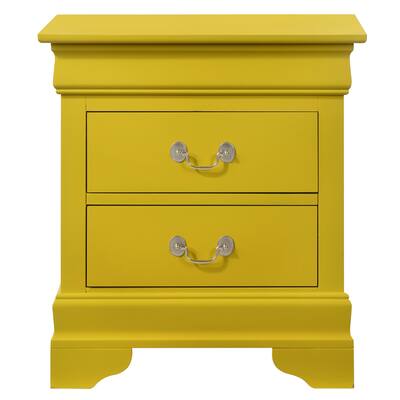 LYKE Home Anabelle 2-drawer Yellow Nightstand