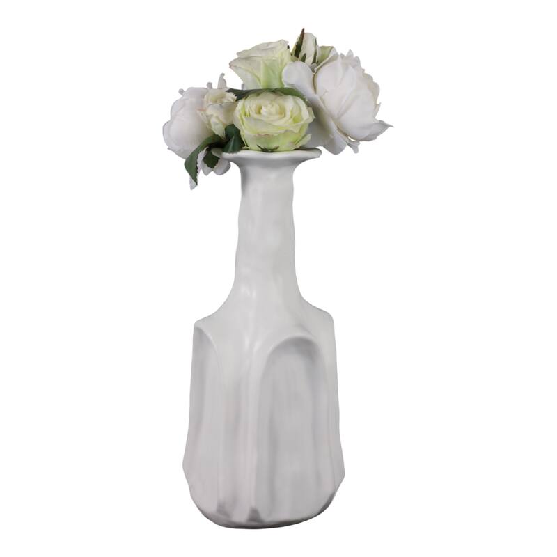 Decorative Vase - White Ceramic Sleek Design