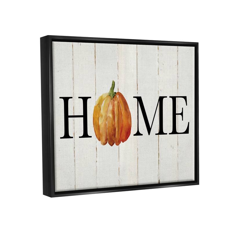 Stupell Rustic Home Pumpkin Framed Floater Canvas Wall Art Design by Carol Robinson