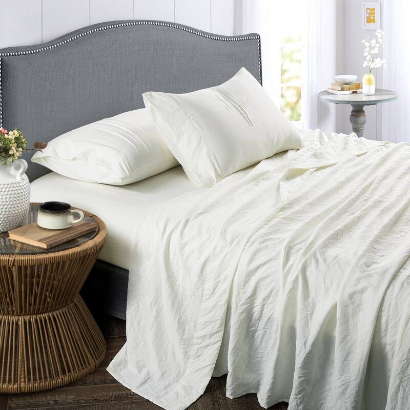 Sweet Home Collection Vintage Wash Microfiber Crinkle Sheet Sets.