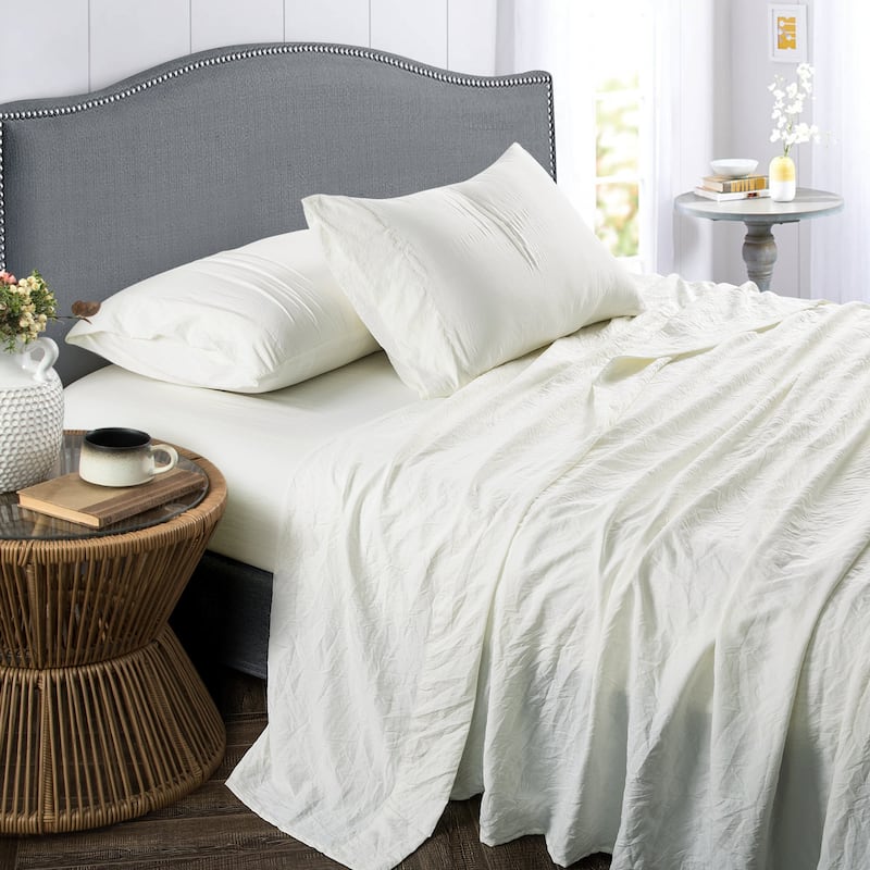 Sweet Home Collection Vintage Wash MIcrofiber Crinkle Sheet Sets