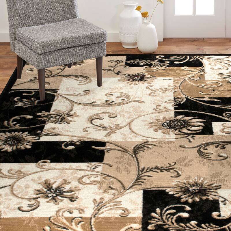 Home Dynamix Optimum Byron Contemporary Geometric Area Rug - 5'2"x7'2" - Black - Rectangle