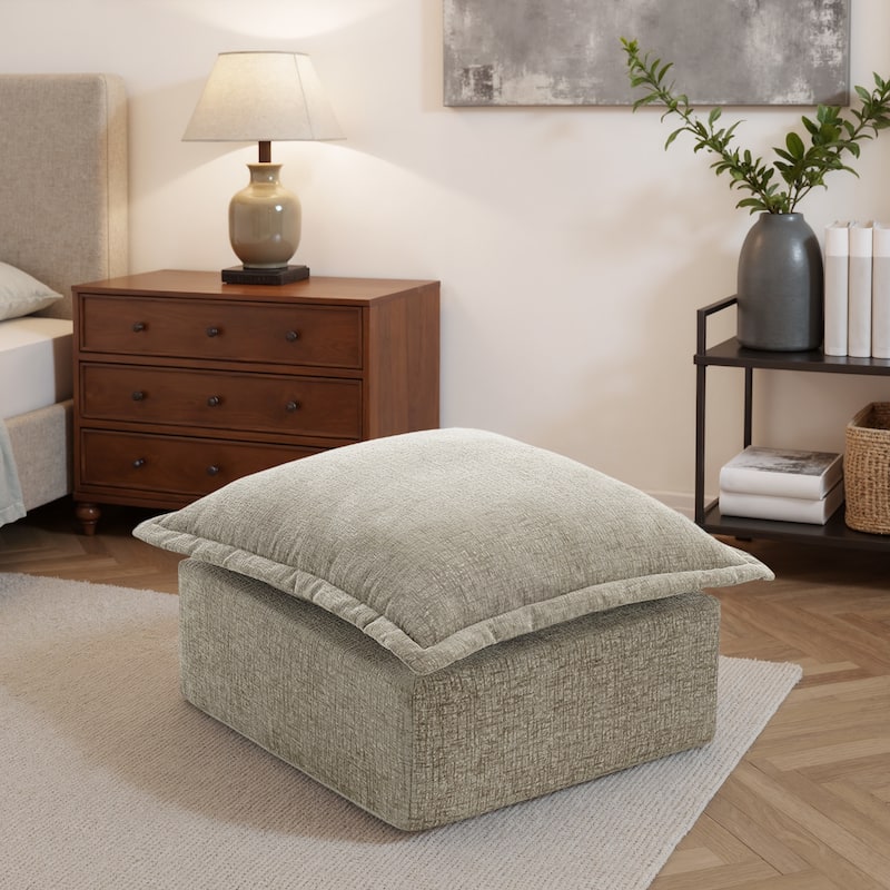 Comfy Cloud Chenille Upholstered Modular Sectional Ottoman