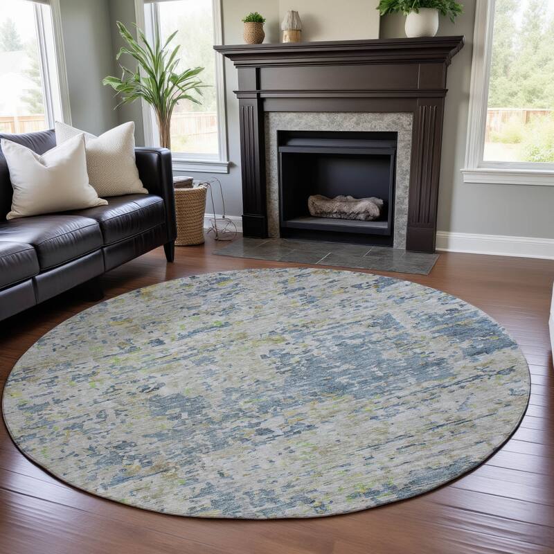 Premium Washable Super Soft Abstract Pixels Mayfield Rug - Blue - 8' x 8'