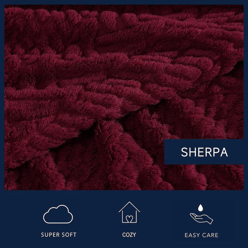 Nautica Declan Ultra Soft Plush Sherpa Throw Blanket