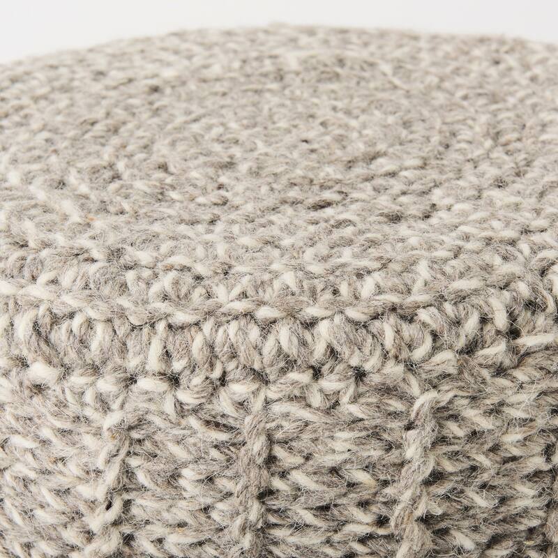 Bina Wool With Brown Wood Legs Stool
