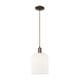preview thumbnail 22 of 81, Innovations Lighting Endless Possibilities Arcadia - Bridal Veil - 1 Light 8" Cord Hung Mini Pendant Gloss White/Oil Rubbed Bronze