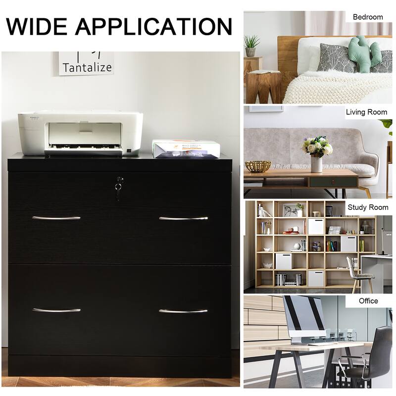 Costway 2-Drawer File Cabinet w/Lock, Hinging Bar Letter & Legal Size - See Details