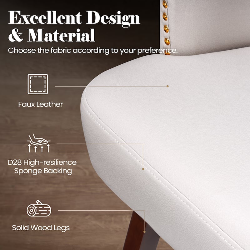 26.4"/31.9"H Height Upholstered Solid Wood Swivel Bar Stools