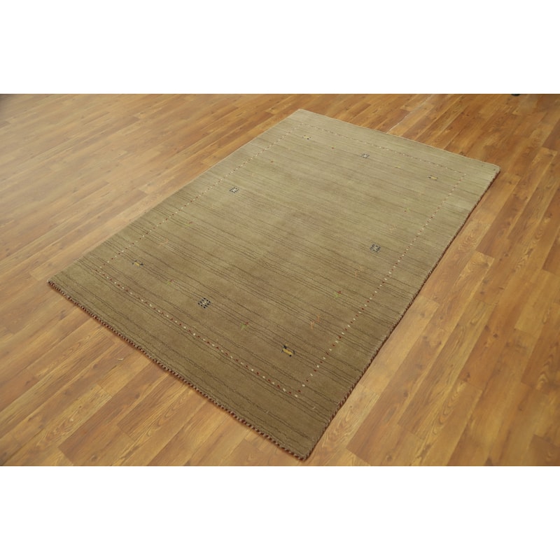 Tribal Gabbeh Oriental Accent Rug Handmade Wool Carpet - 5' 9'' X 4' 0''