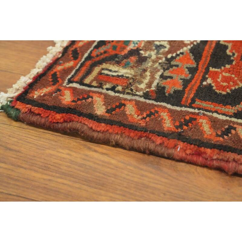 Hand Knotted Oriental 100% Wool Carpet Traditional Medallion Oranges & Rust Heriz Area Rug - 11' 3'' X 8' 4''