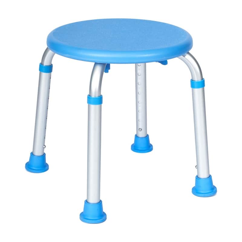 Tool-Free 300 Lb. Capacity, Adjustable White Bath & Shower Stool - 14.25"D x 14.25"W x 14" - 20.75"H