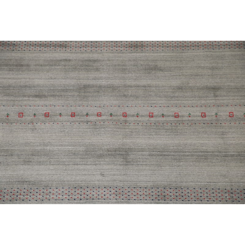Tribal Gabbeh Area Rug Hand-Knotted Wool Carpet - 8'4"x 9'8"