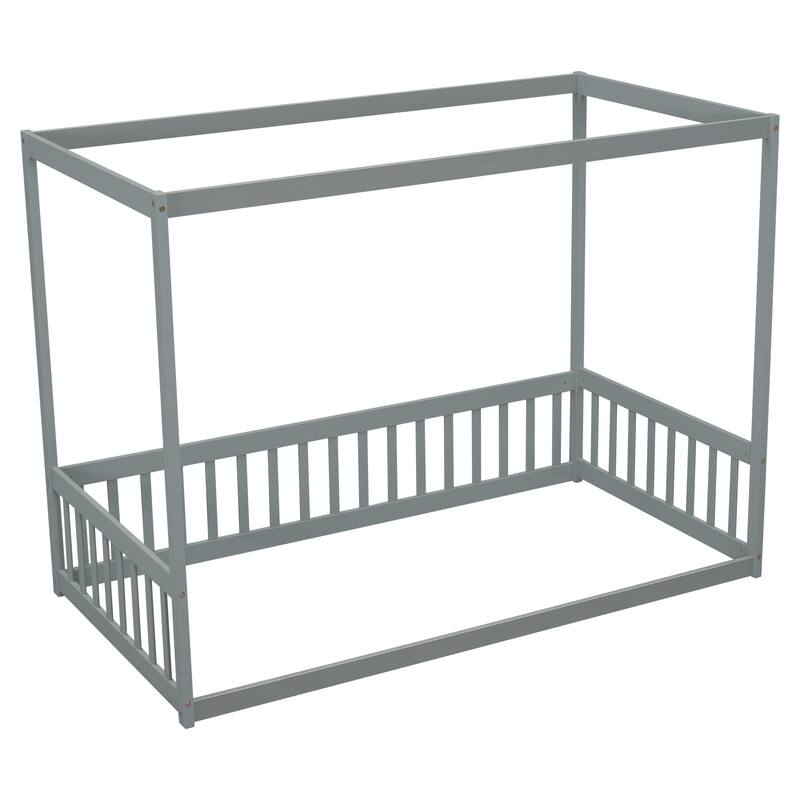 MM Twin Size Canopy Frame Floor Bed