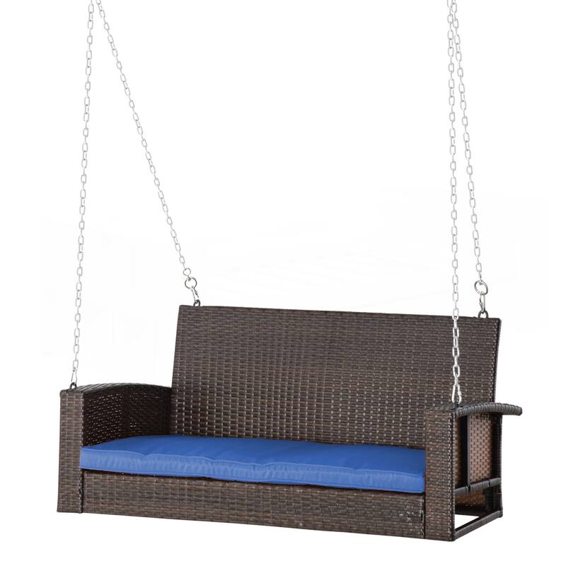 Outsunny 2 Person Wicker Hanging Swing Bench