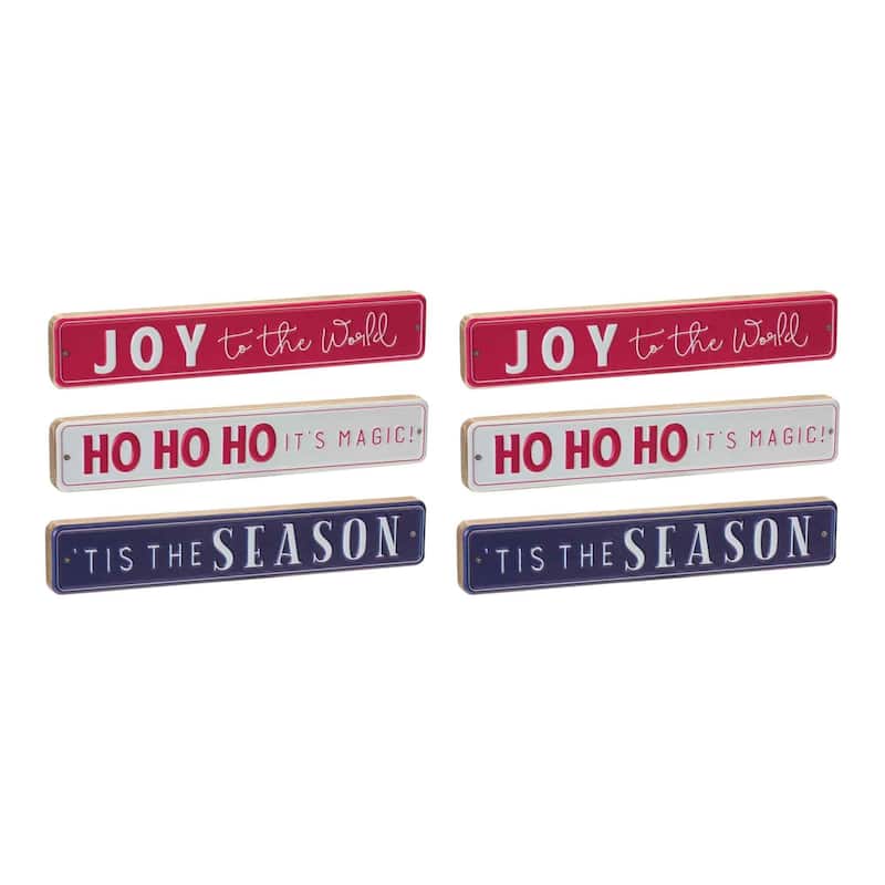 Sentiment Christmas Wall Signs - 12" - Set of 6