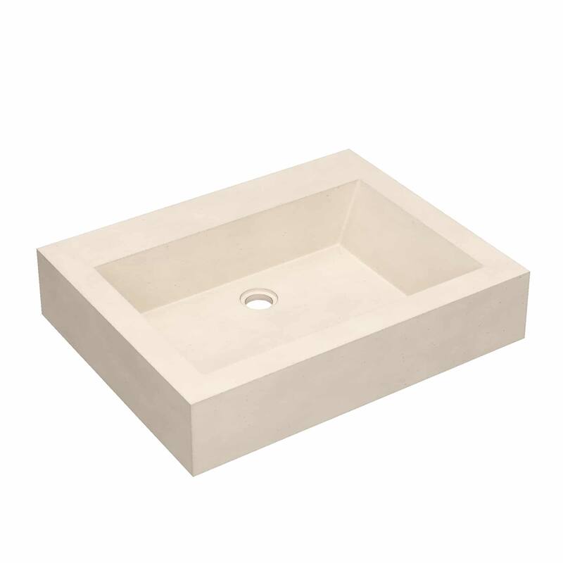 Natoma 24" Wall-Mounted Concrete Rectangular Bathroom Sink - Single Faucet Hole