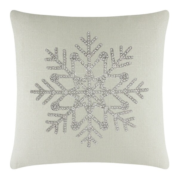 White snowflake pillow clearance