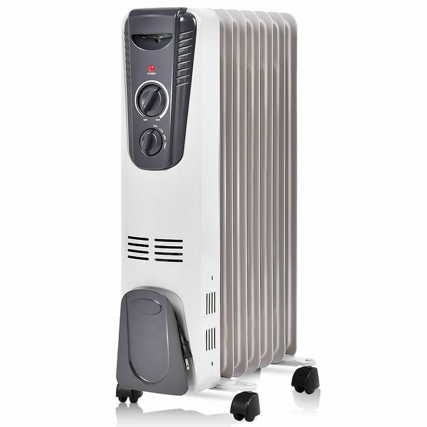 Costway 1500W Electric Oil Filled Radiator Space Heater 5.7 Fin
