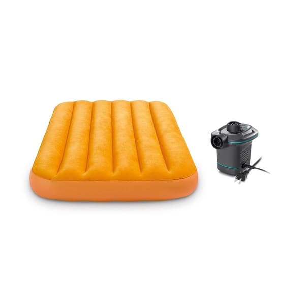 slide 1 of 8, Intex 120V Quick Fill AC Electric Air Pump & Kidz Inflatable Air Bed Mattress