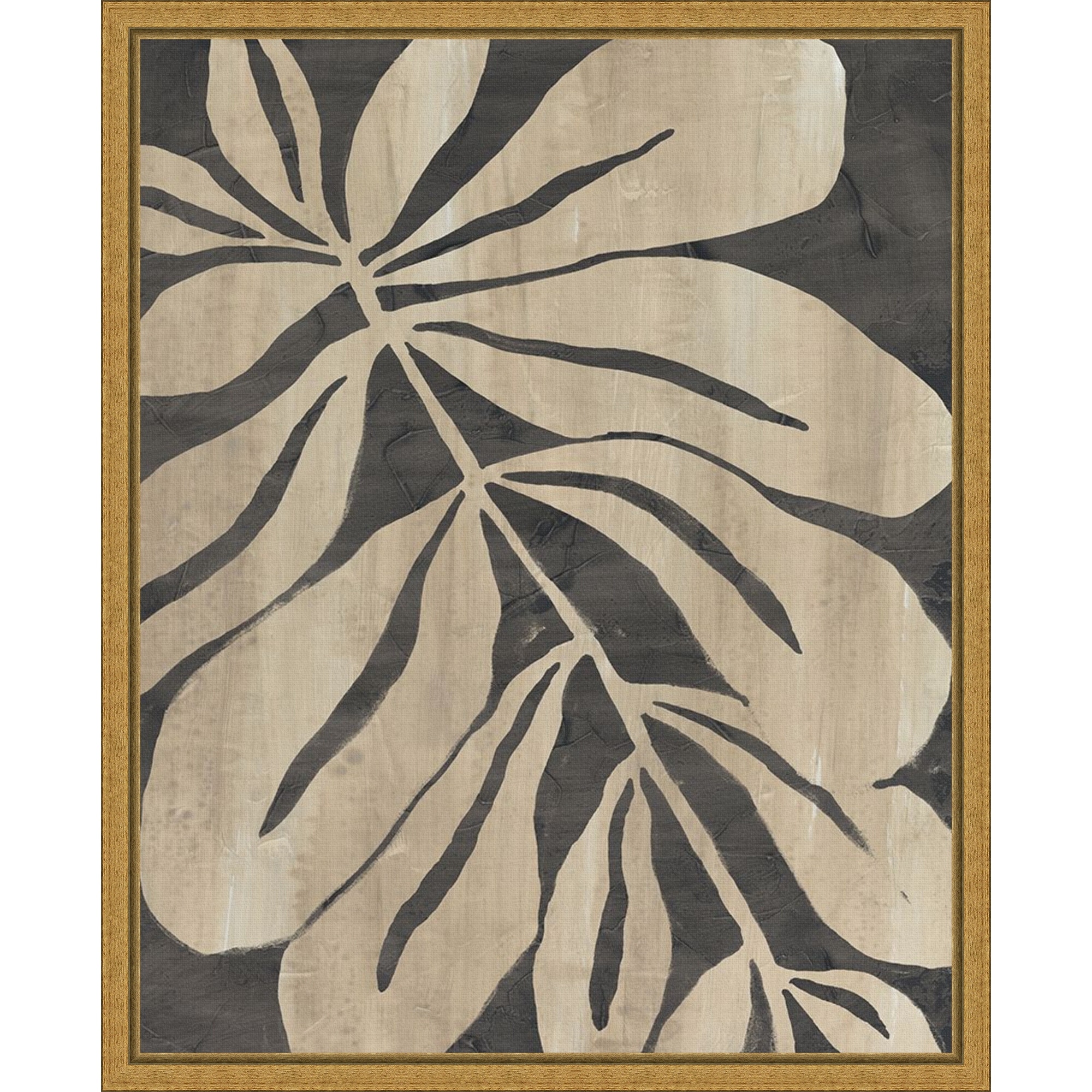 Amanti Art Bold Leaf Fossil I by June Erica Vess Framed Canvas Wall Art Print - Sylvie Gold