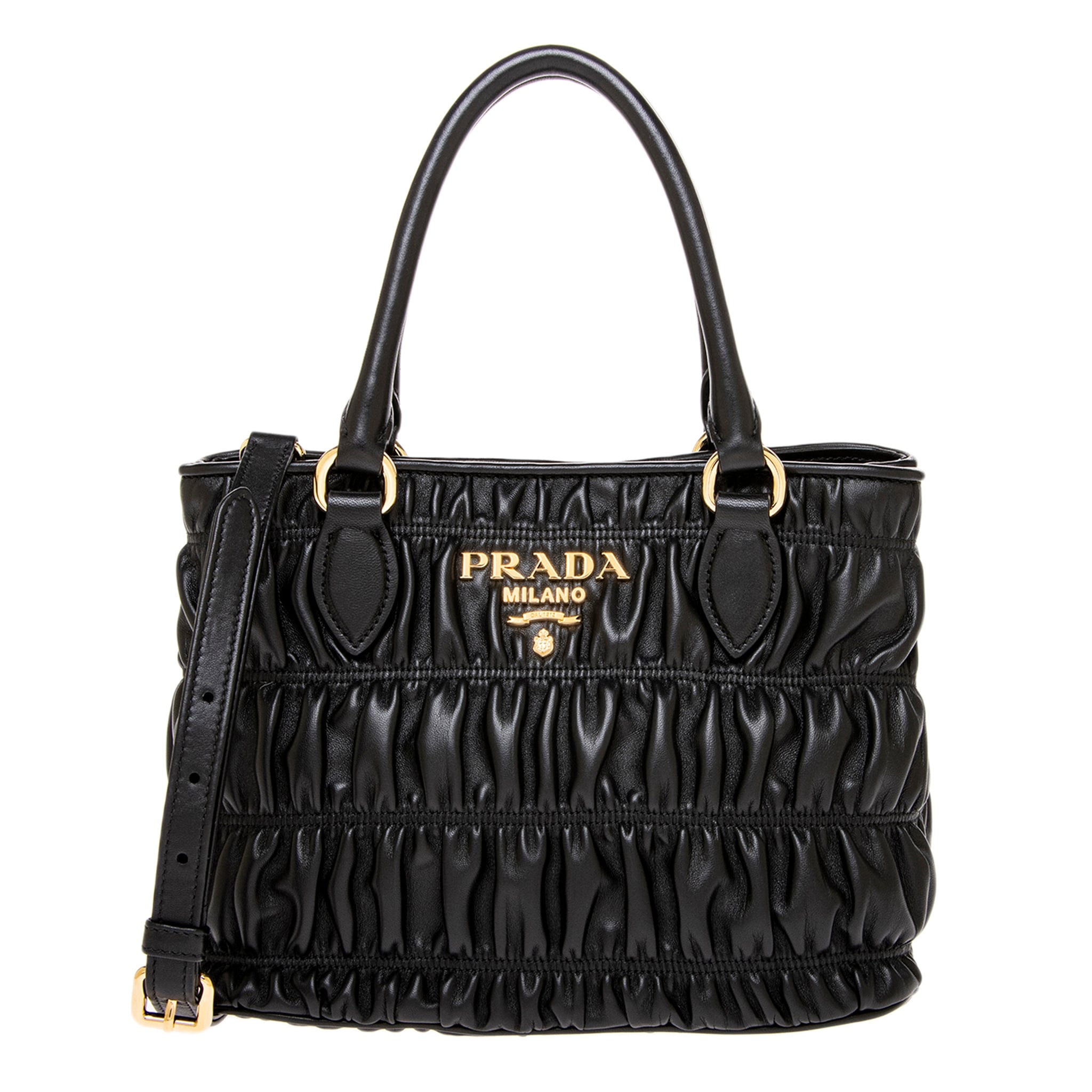 Prada Gaufre Nappa Leather Top Handle Bag