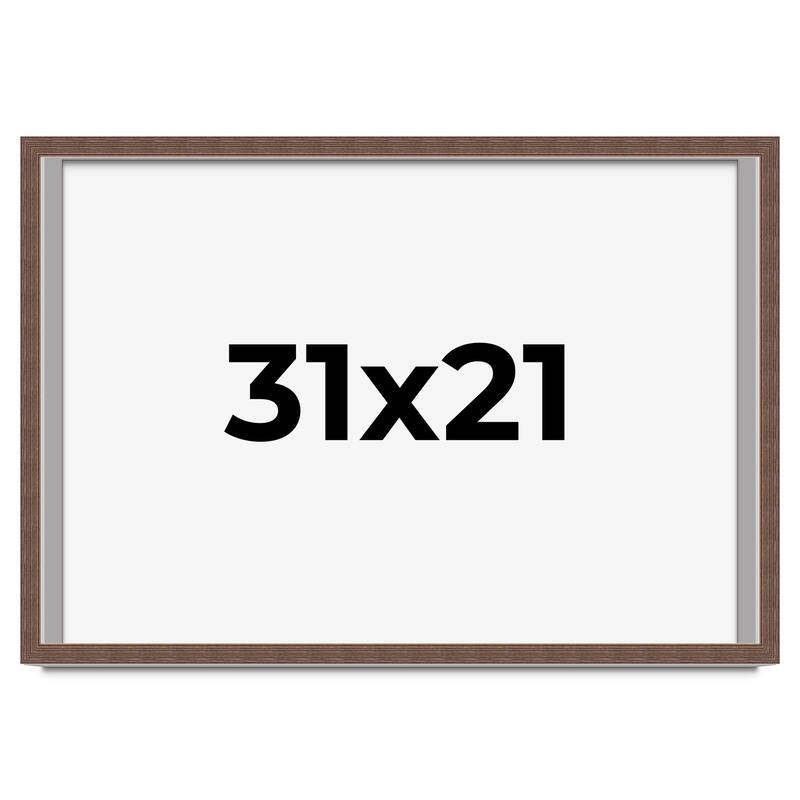 31x21 Shadow Box Frame Brown | 1.125 inches Deep Real Wood Rustic
