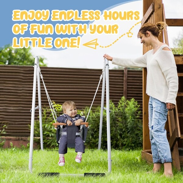 Hapfan Toddler Swing, Baby Swing with Heavy Duty Foldable Stand