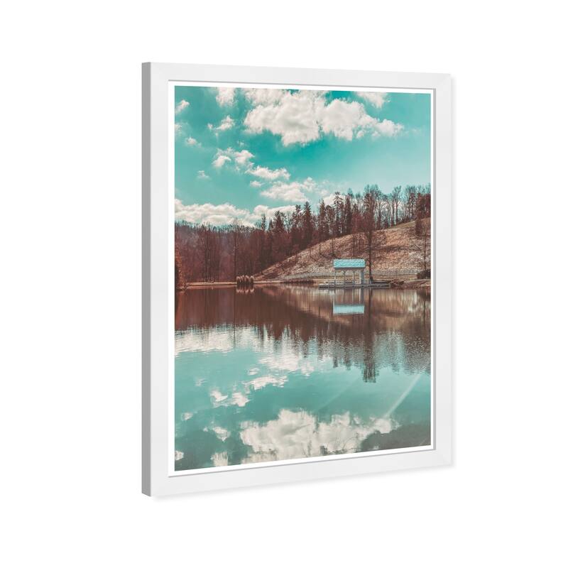Wynwood Studio Prints Floral and Botanical Lake Blackberry Farm Blue and Modern & Contemporary Wall Art Canvas Print