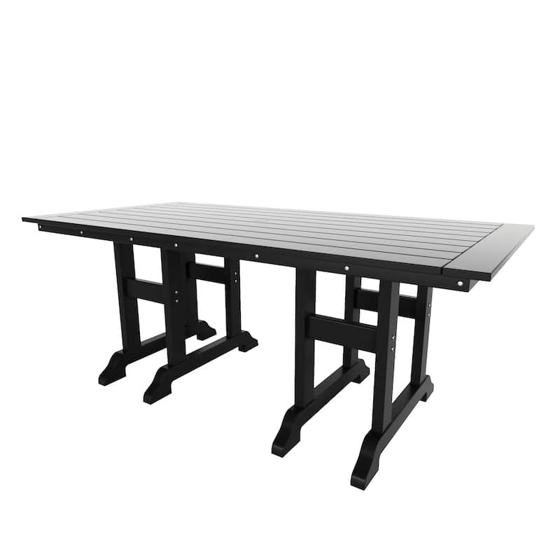 Laguna Hdpe All Weather Outdoor Patio 71" Rectangular Dining Table - Black