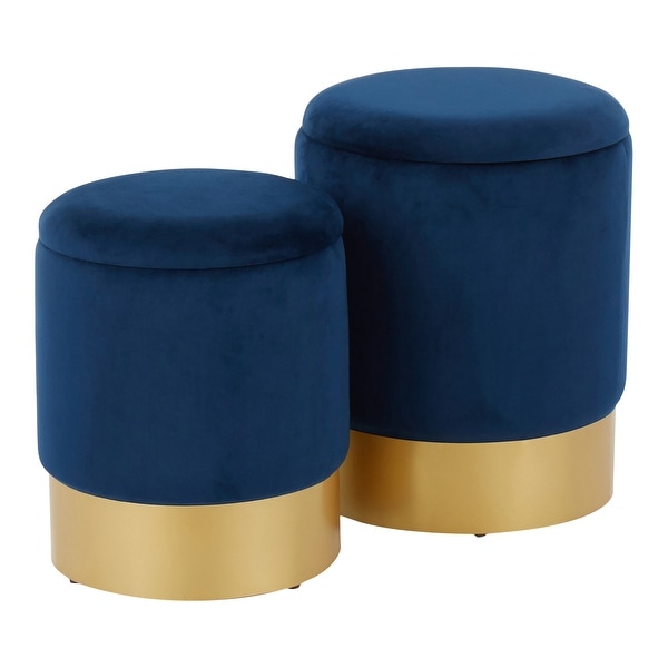 Silver Orchid Corday Contemporary Nesting Ottoman Set. Opens flyout.