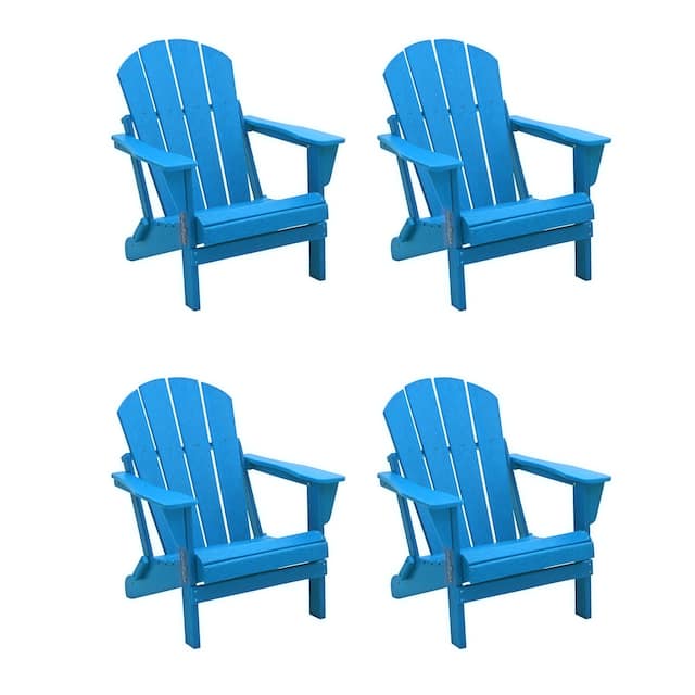 Laguna Poly Folding Adirondack Chair (Set of 4) - Pacific Blue