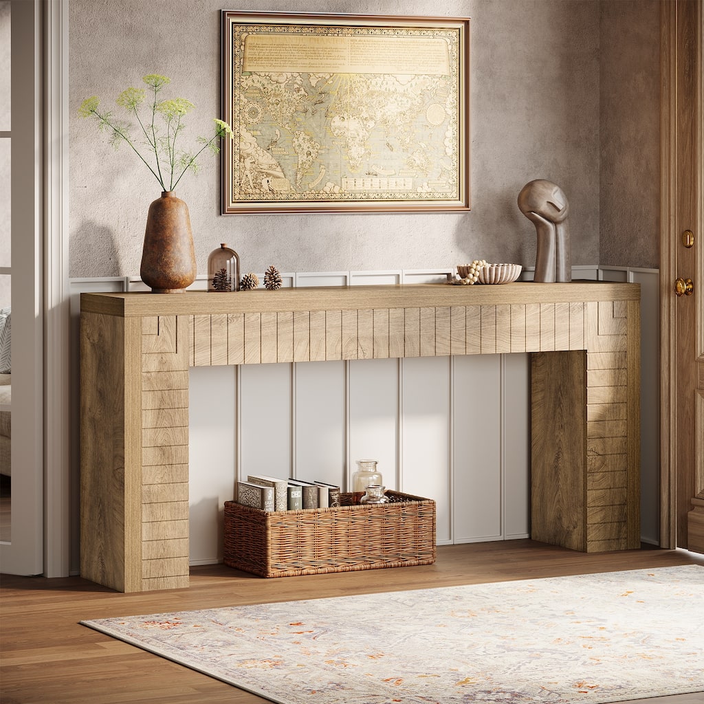 70.9-Inch Extra Long Console Sofa Table for Entryway Living Room - 11.4" D x 70.9" W x 33.4" H