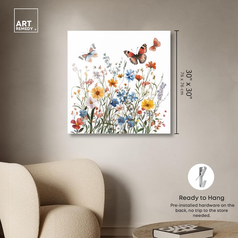 Garden of Fluttering Acrylic by Art Remedy, Ready to Hang