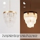 preview thumbnail 5 of 7, Mid-Century Modern Gold 4-Light Empire Chandelier Glass Pendant Lights for Dining Room - 15" D x 18" H