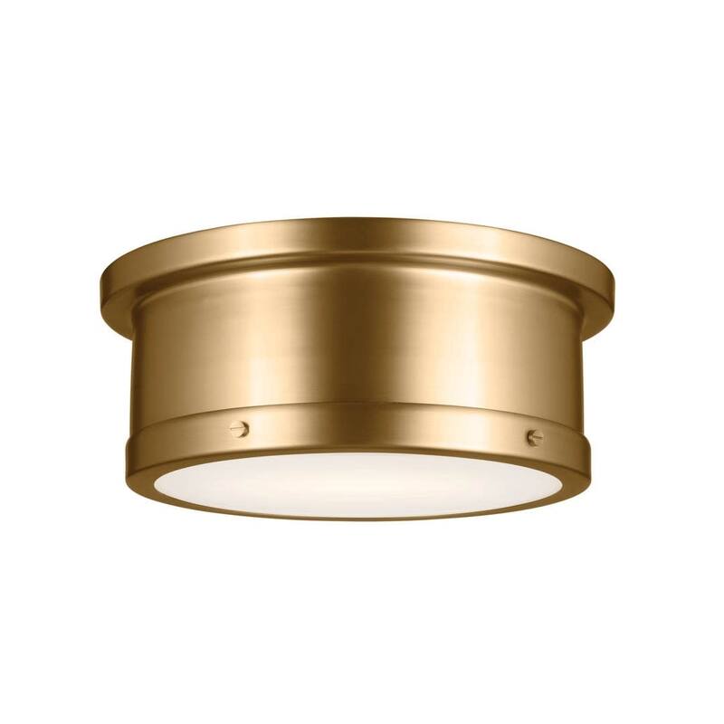 Kichler 52540 Serca 2 Light 14" Wide Flush Mount Drum Ceiling Fixture - Brushed Natural Brass