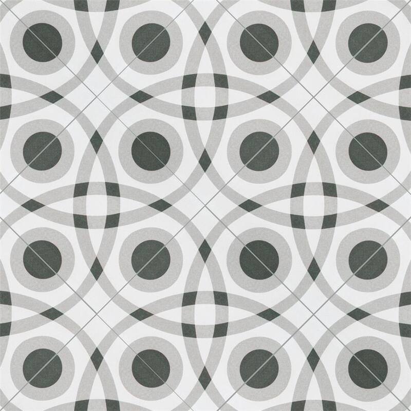 Merola Tile Twenties Circle 7-3/4" x 7-3/4" Ceramic Floor and Wall Tile