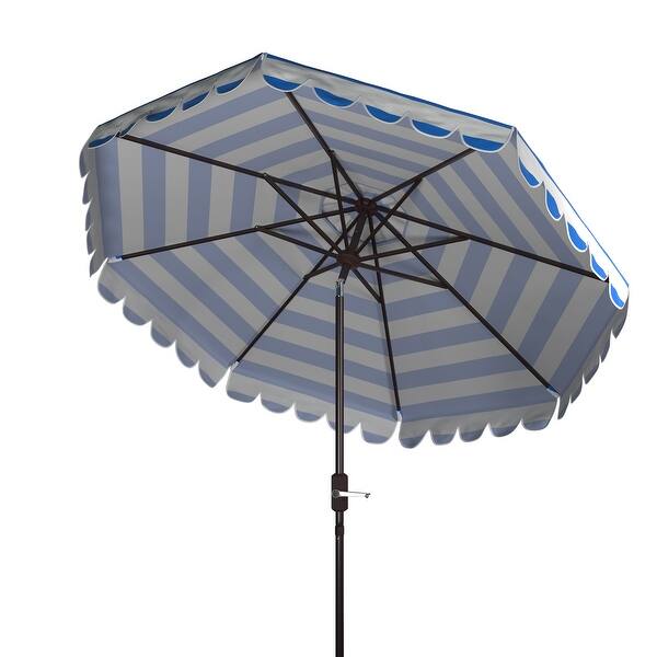 grey striped patio umbrella Safavieh 9 ft. Iris Fashion Line Black & White Sit comfortably under the sun with these Gray Striped 9 Foot Tilting Patio