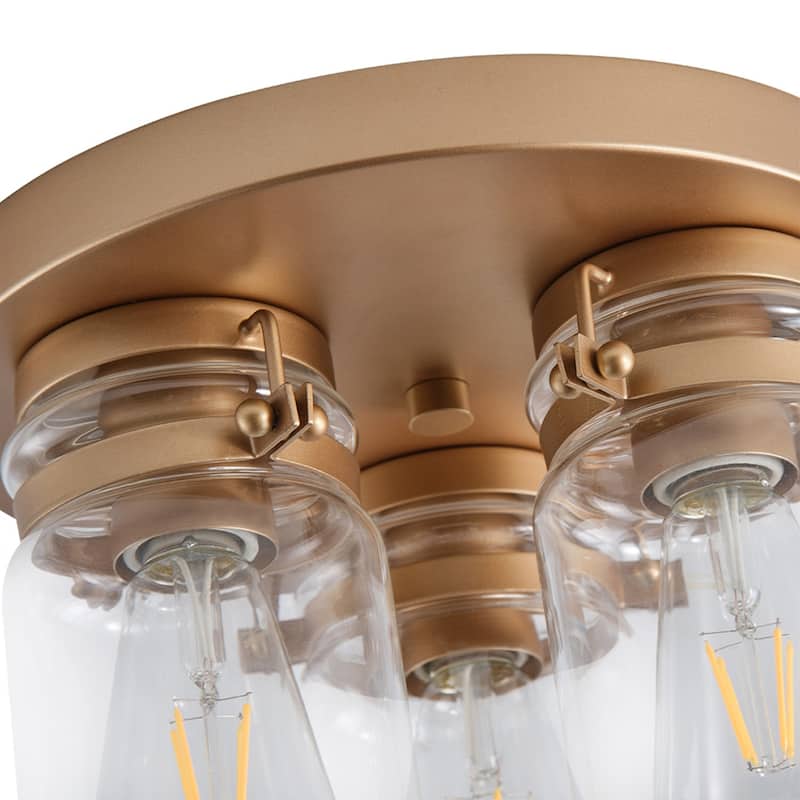 3-Lights Creative Cylinder Design Shaded Flush Mount Lighting - 11"D×11"W×8"H