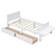 preview thumbnail 6 of 6, Twin Bed for Kids with 2 Drawers, Wooden Storage Platform Bed Frame with Headboard & Footboard Bench, No Box Spring Needed