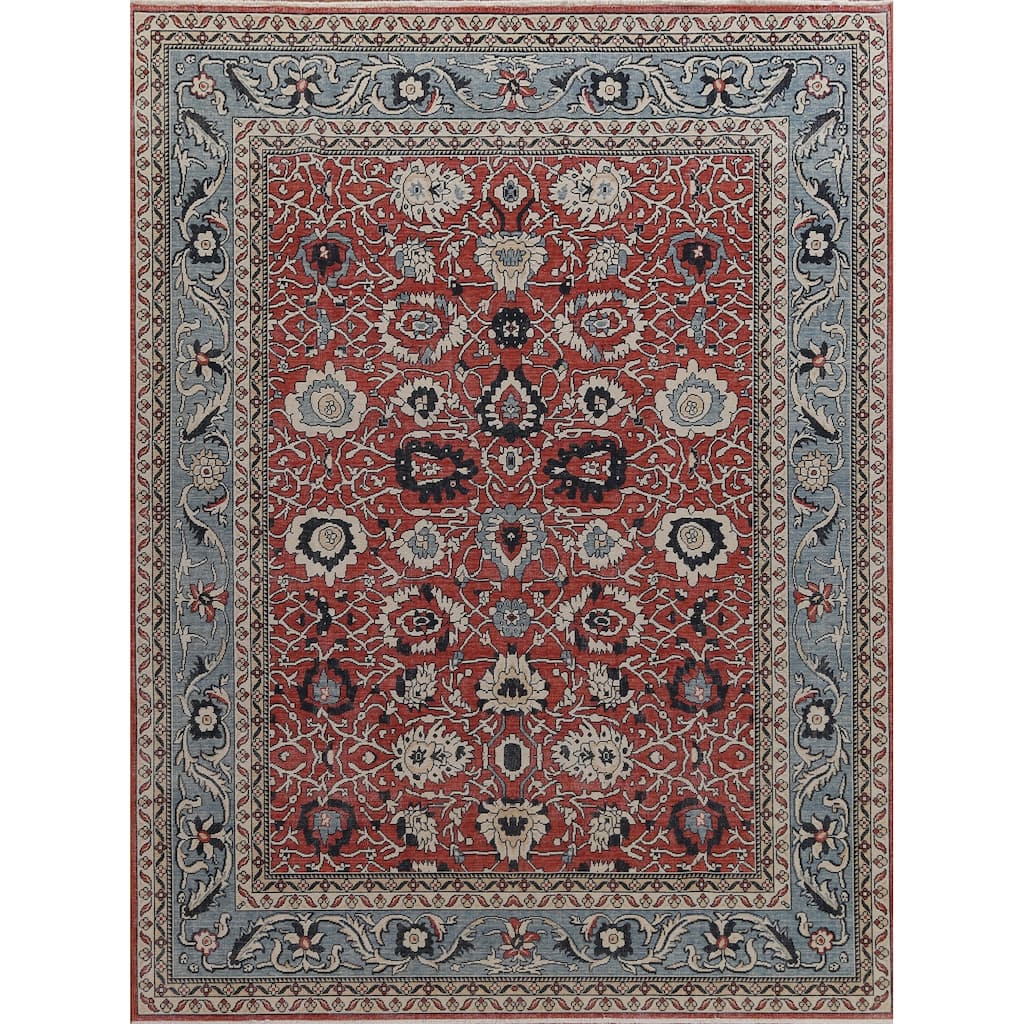 Floral Ziegler Turkish Dining Room Area Rug Hand-knotted Wool Carpet - 7'10" x 9'9"