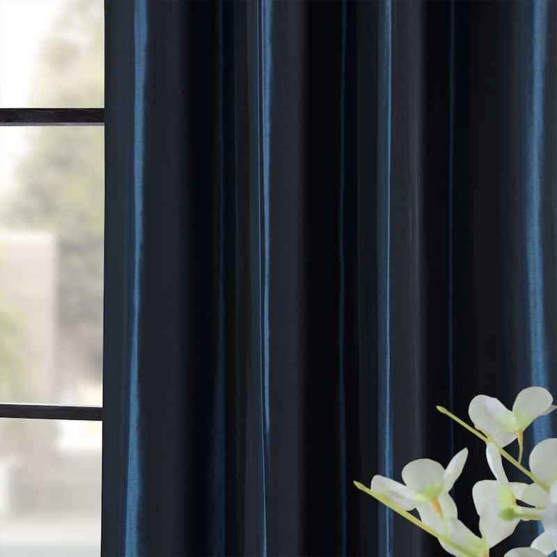 Exclusive Fabrics Blackout Faux Silk Taffeta 120-inch Curtain (1 Panel)