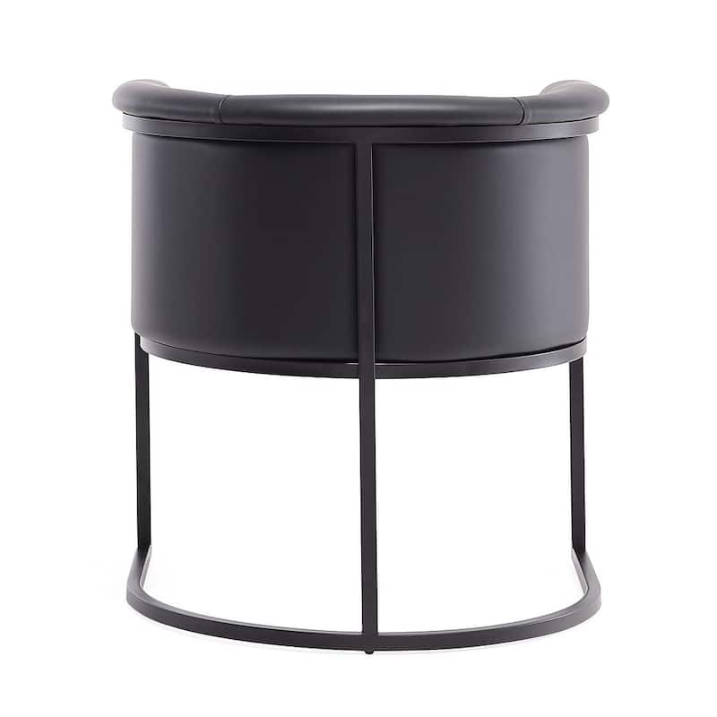 Bali Saddle and Black Faux Leather Dining Chair (Set of 2)